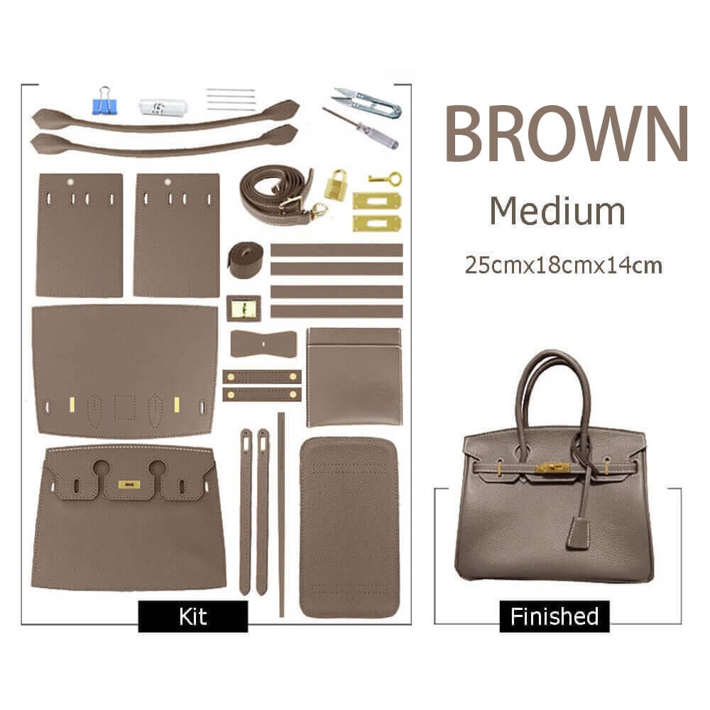Birkin-Style Leather Tote Bag DIY Kit – Babylon Leather