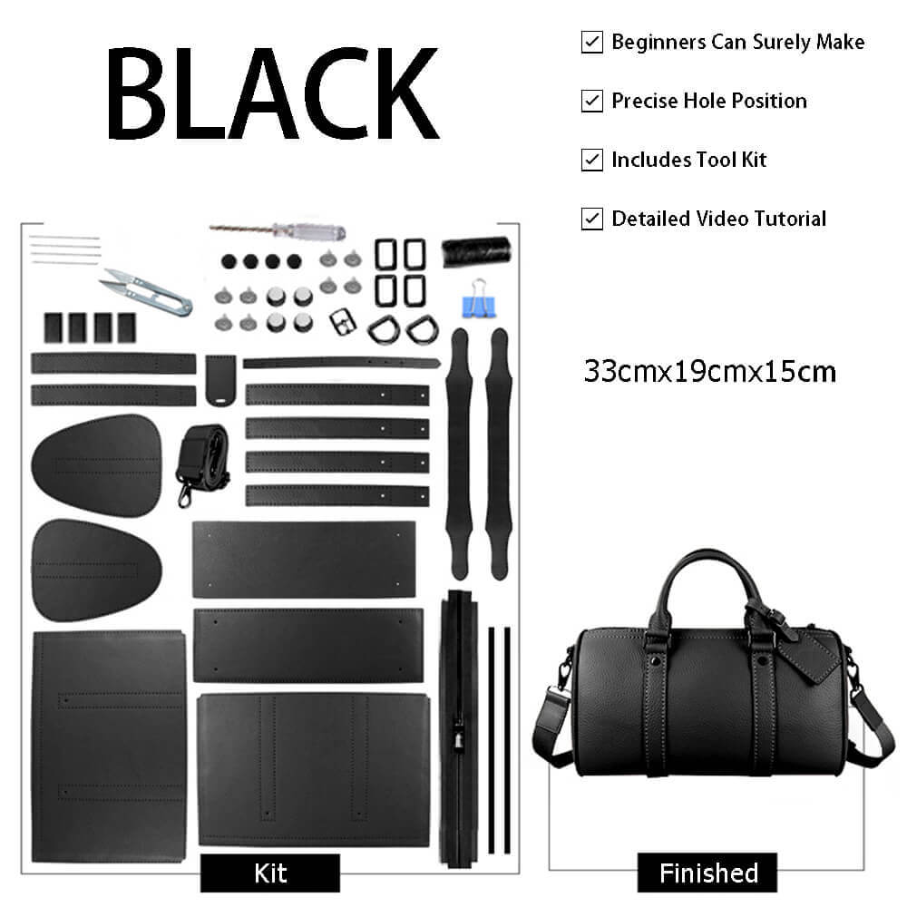 Men’s Leather Boston Bag DIY Kit – Babylon Leather