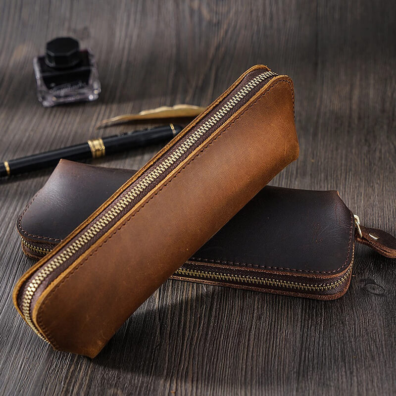 Zip Leather Pen Pouch – Babylon Leather