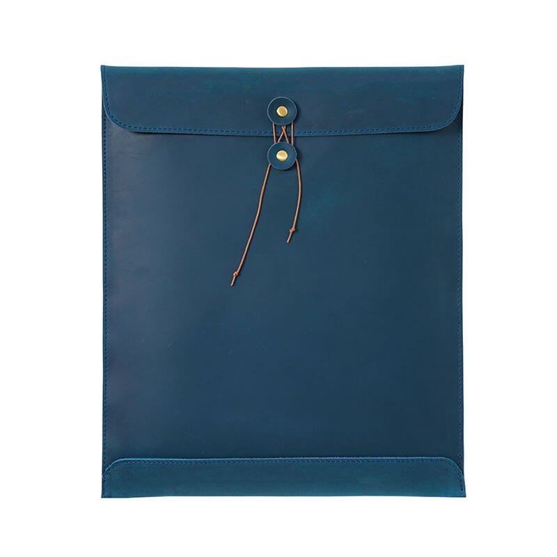 A4 Leather Document Folder Crazy Horse Leather – Babylon Leather - Babylon LeatherBabylon LeatherAN14-Blue