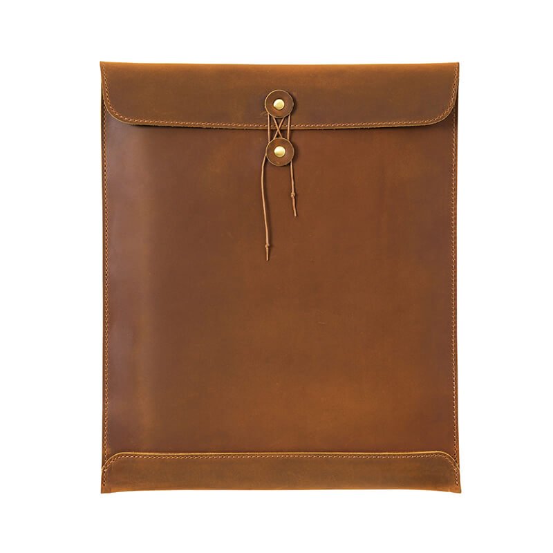 A4 Leather Document Folder Crazy Horse Leather – Babylon Leather - Babylon LeatherBabylon LeatherAN14-Brown