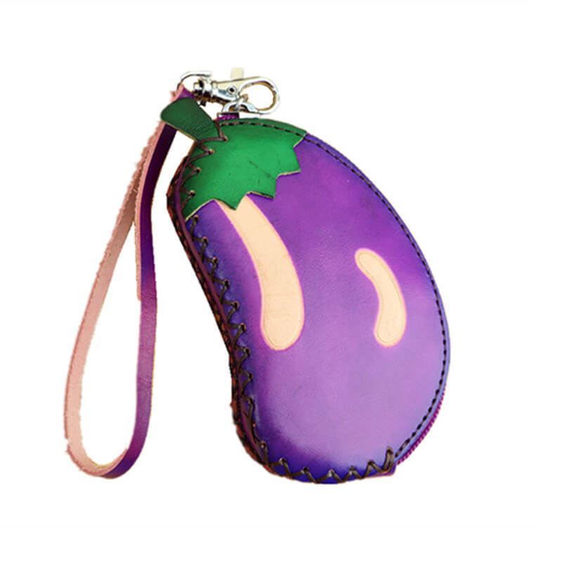 Mini Eggplant-Shaped Leather Coin Purse – Babylon Leather