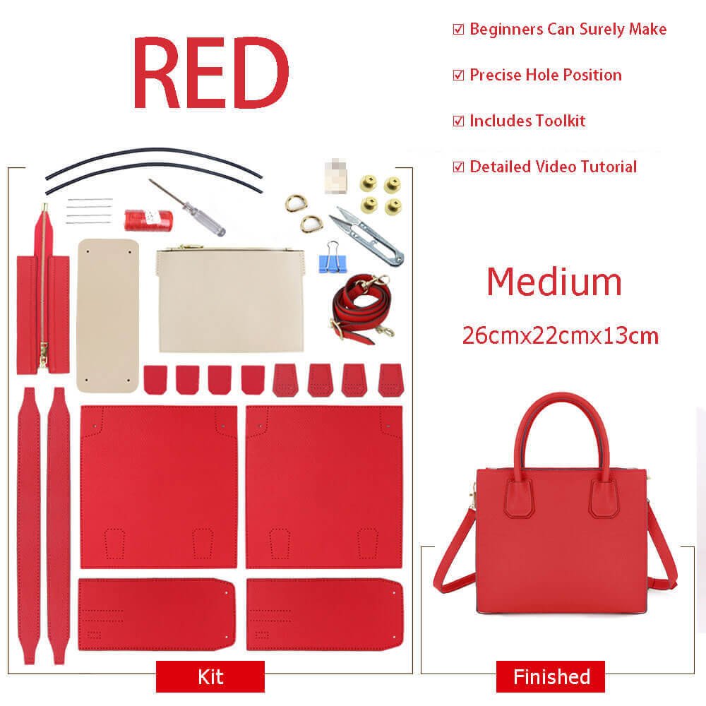 Aby Lock Leather Bag DIY Kit – Babylon Leather - Babylon LeatherBabylon LeatherSY07 - Red - Medium - Color - Matched
