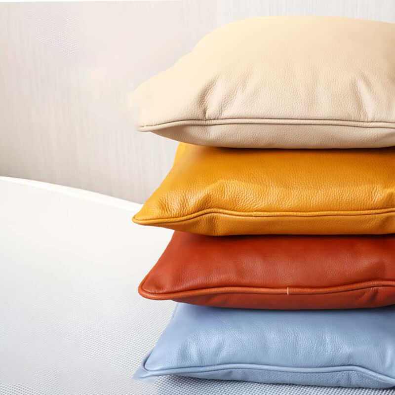 Modern Minimalist Top Grain Cowhide Leather Cushion Cover