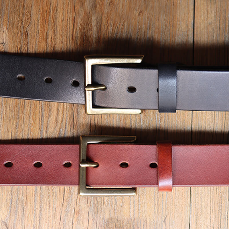Men's Antique Brass Belt Veg Tanned Leather DIY Kit – Babylon Leather