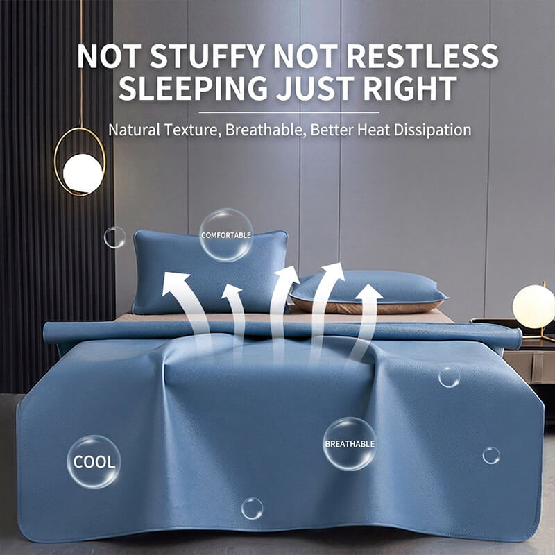 Thickened Top Grain Buffalo Leather Summer Sleeping Mat Set