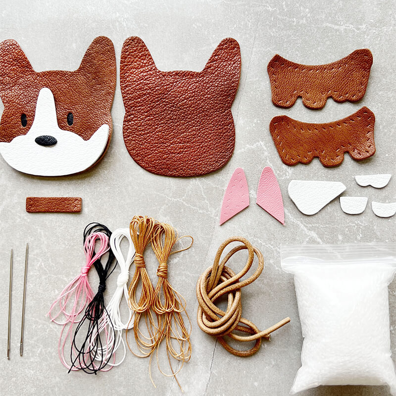 Corgi Dog Leather Bag Charm DIY Kit – Babylon Leather