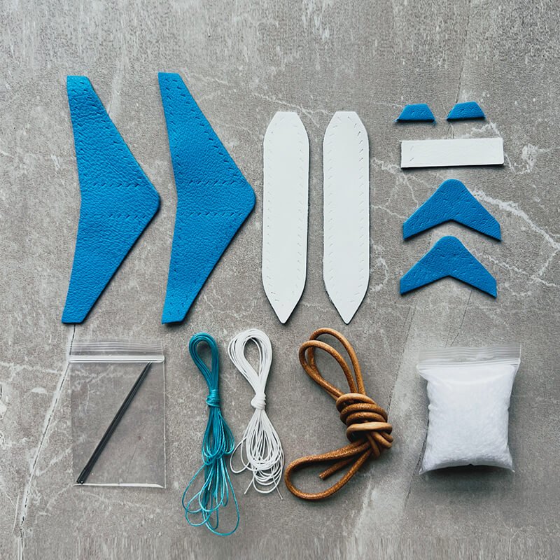 Airplane-Shaped Leather Keychain DIY Kit – Babylon Leather - Babylon LeatherBabylon LeatherSG32-Blue