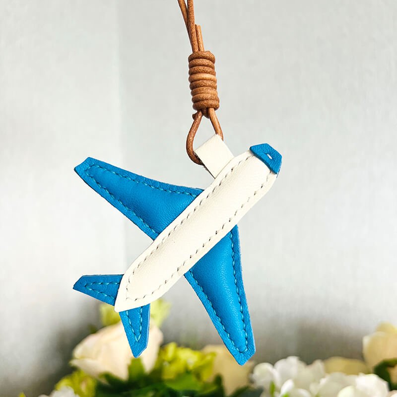 Airplane-Shaped Leather Keychain DIY Kit – Babylon Leather - Babylon LeatherBabylon LeatherSG32-Blue