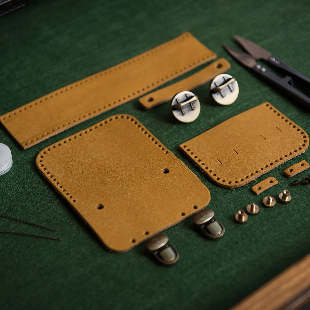 AirPods Case DIY Leather Kit – Babylon Leather - Babylon LeatherBabylon LeatherLZ57-With Chain-Yellow-Nubuck Leather
