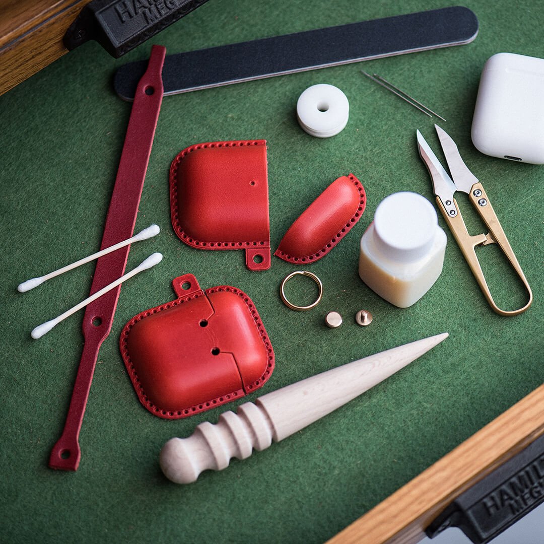 AirPods Case Leather DIY Kit – Babylon Leather - Babylon LeatherBabylon LeatherLZ15 - Red - AirPods 1st & 2nd