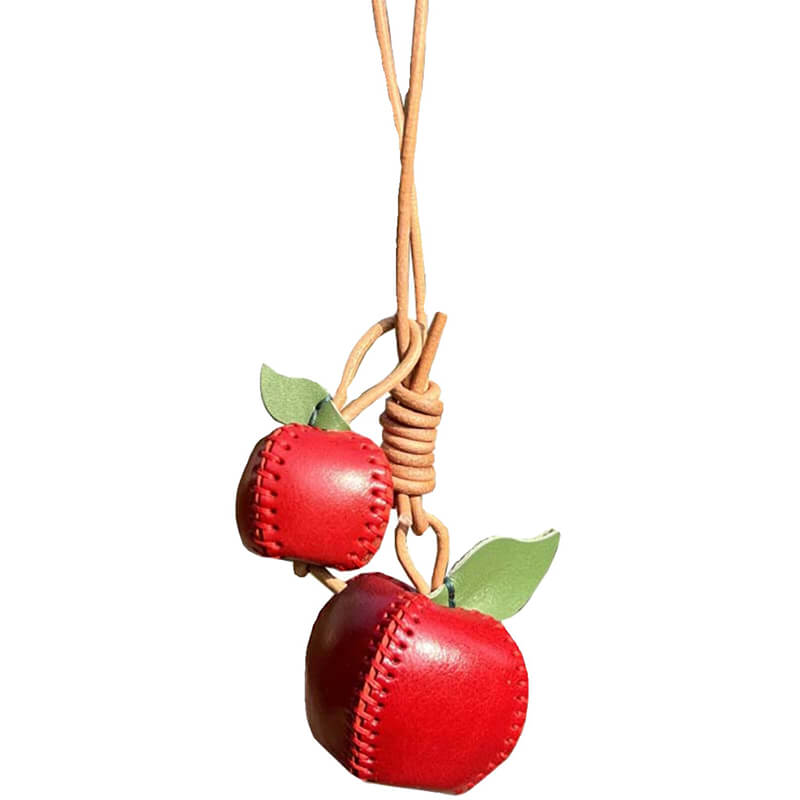 Apple - Shaped Leather Charm DIY Kit – Babylon Leather - Babylon LeatherBabylon LeatherSG06-With Lanyard-1 Large & 1 Small