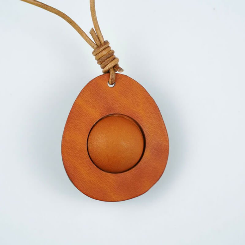 Avocado Shape Leather Charm Keychain – Babylon Leather - Babylon LeatherBabylon LeatherLL70-Brown