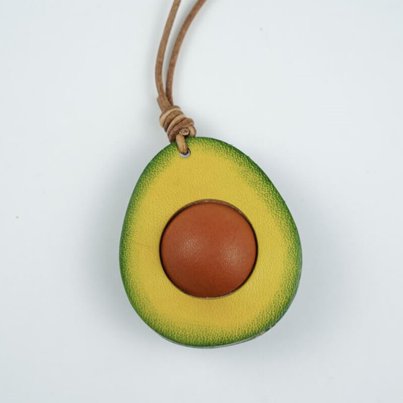 Avocado Shape Leather Charm Keychain – Babylon Leather - Babylon LeatherBabylon LeatherLL70-Green