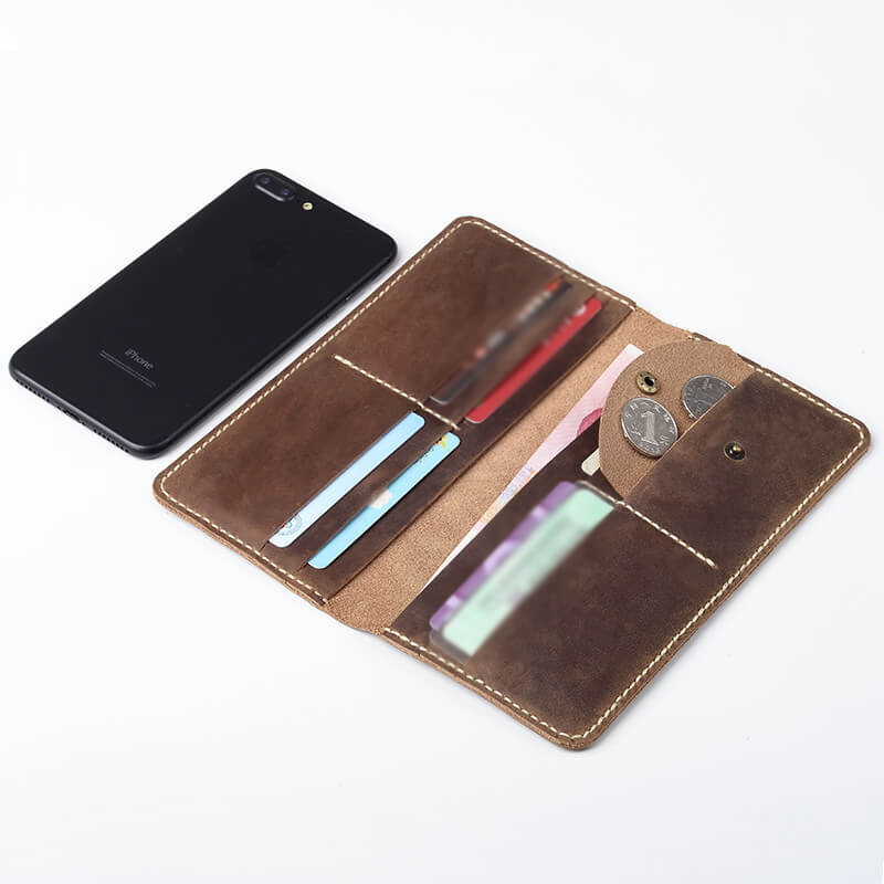 Long Phone Wallet Crazy Horse Leather DIY Kit – Babylon Leather
