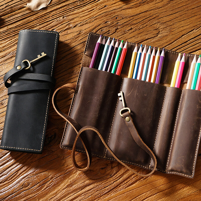 Leather Pen Roll Wrap 4-Slot – Babylon Leather