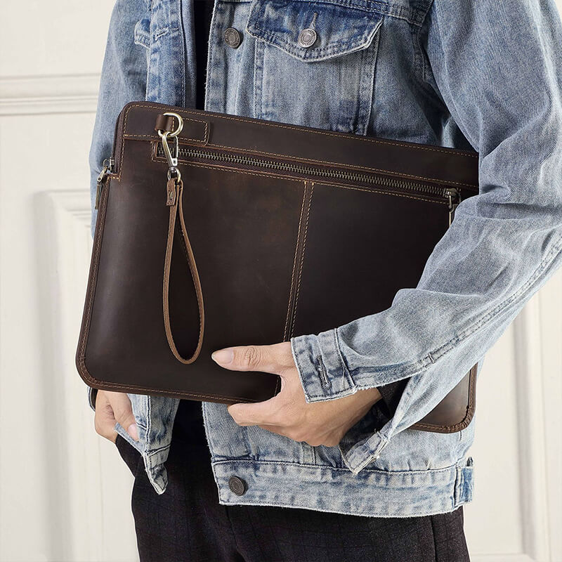 MacBook Pro 14 Sleeve Crazy Horse Leather – Babylon Leather