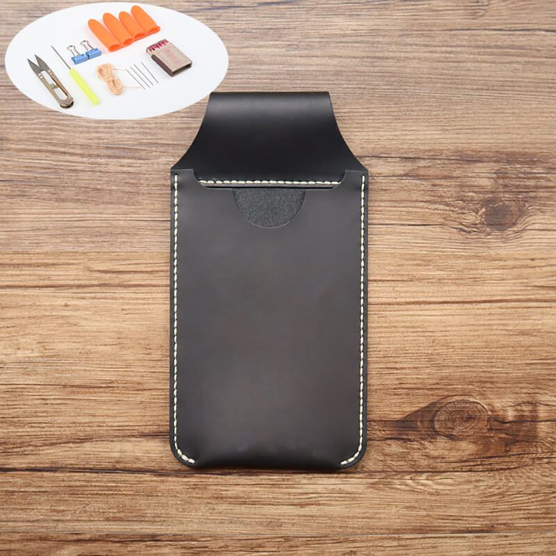 Men's Phone Holster Crazy Horse Leather DIY Kit – Babylon Leather