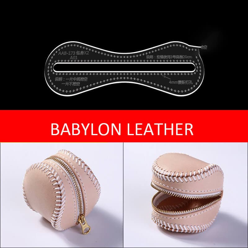 BABYLON™ Baseball Coin Purse Leather Pattern AAB - 173 - Babylon LeatherBabylon LeatherAAB - 173 - Kraft Board