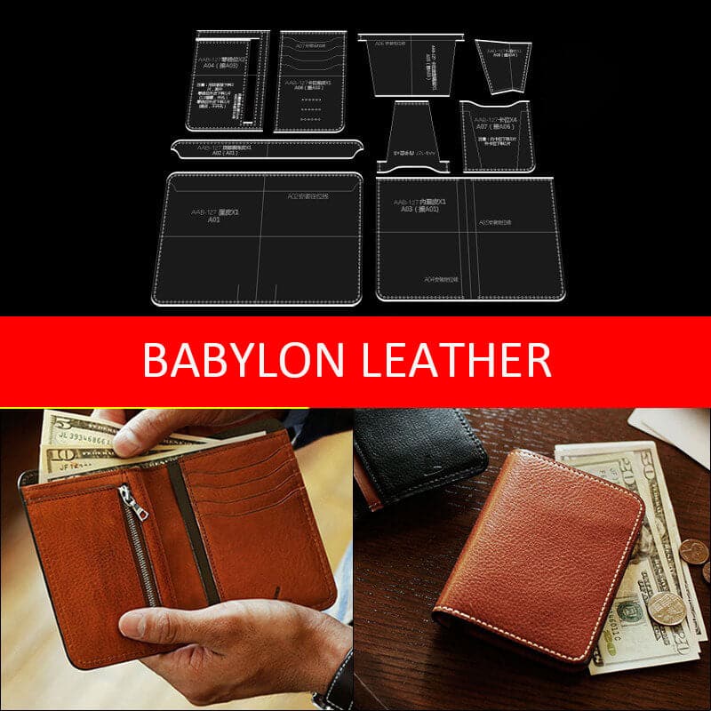 BABYLON™ Bi - Fold Fashion Wallet Making Pattern AAB - 127 - Babylon LeatherBabylon LeatherAAB - 127 - Kraft Board