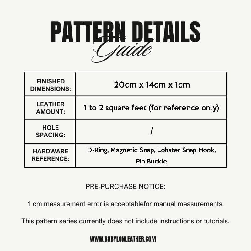 BABYLON™ Black Crossbody Bag Making Pattern AAB - 288 - Babylon LeatherBabylon LeatherAAB - 288 - Kraft Board