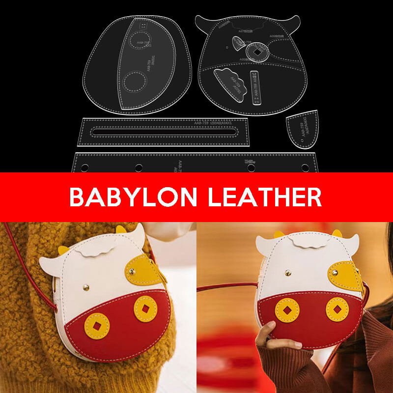 BABYLON™ Cartoon Cow Crossbody Bag Handmade Pattern AAB - 759 - Babylon LeatherBabylon LeatherAAB - 759 - Kraft Board
