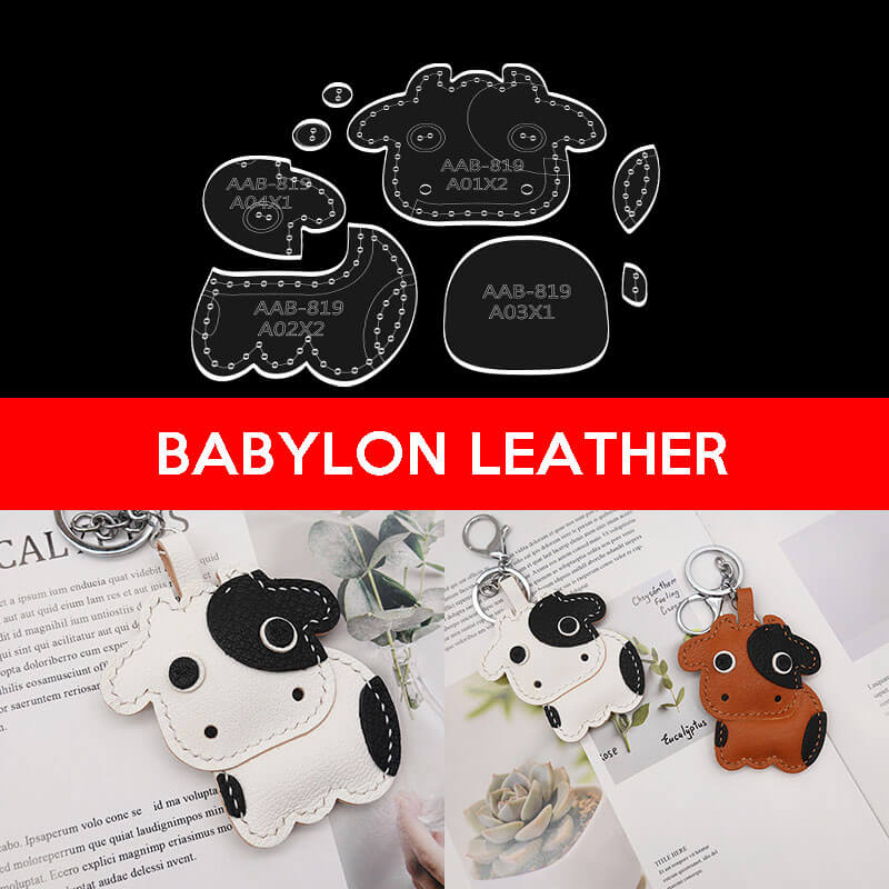 BABYLON™ Cartoon Cow Keychain Charm Pattern AAB - 819 - Babylon LeatherBabylon LeatherAAB - 819 - Kraft Board