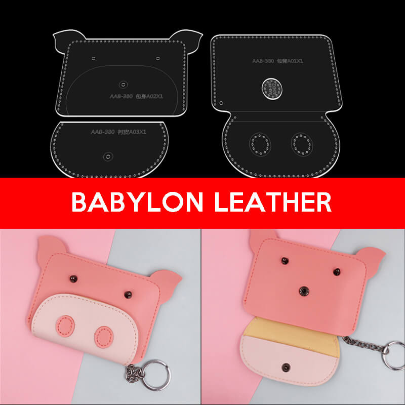 BABYLON™ Cartoon Pig Coin Purse Making Pattern AAB - 380 - Babylon LeatherBabylon LeatherAAB-380-Kraft Board