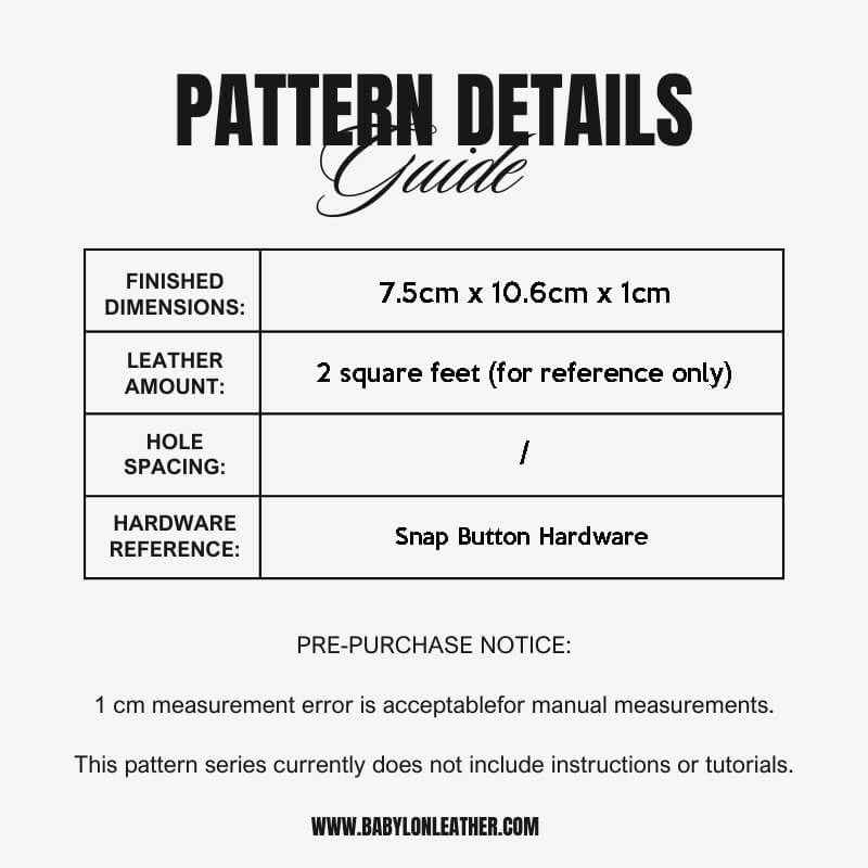 BABYLON™ Coin Purse Diy Leather Pattern AAB - 422 - Babylon LeatherBabylon LeatherAAB - 422 - Kraft Board
