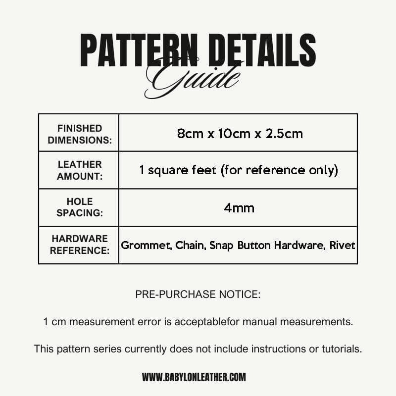 BABYLON™ Coin Purse & Earphone Case DIY Pattern AAB - 816 - Babylon LeatherBabylon LeatherAAB - 816 - Kraft Board