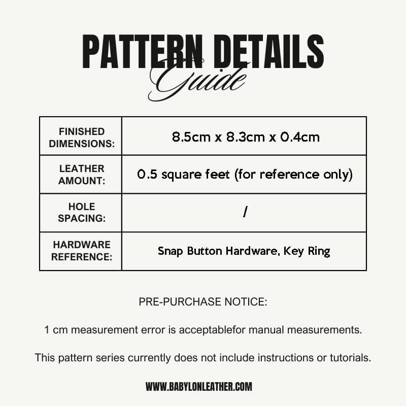BABYLON™ Coin Purse Keychain Charm Pattern XBY - 09 - Babylon LeatherBabylon LeatherXBY - 09 - Kraft Board