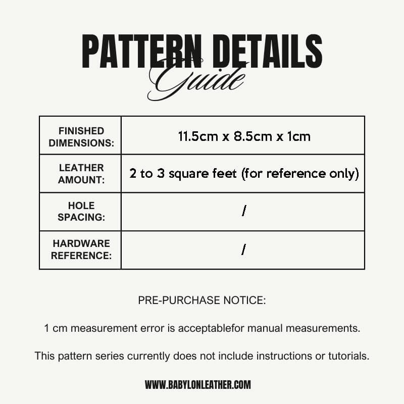 BABYLON™ Coin Purse Leather Craft Pattern AAB - 08 - Babylon LeatherBabylon LeatherAAB - 08 - Kraft Board