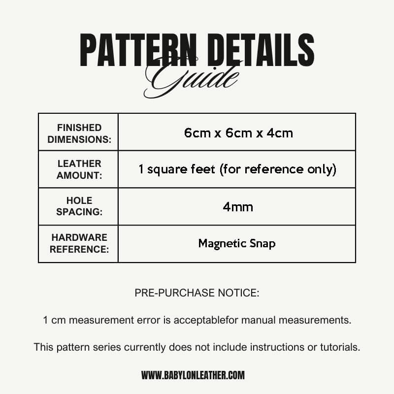 BABYLON™ Coin Purse Mini Waist Bag Pattern AAB - 762 - Babylon LeatherBabylon LeatherAAB - 762 - Kraft Board