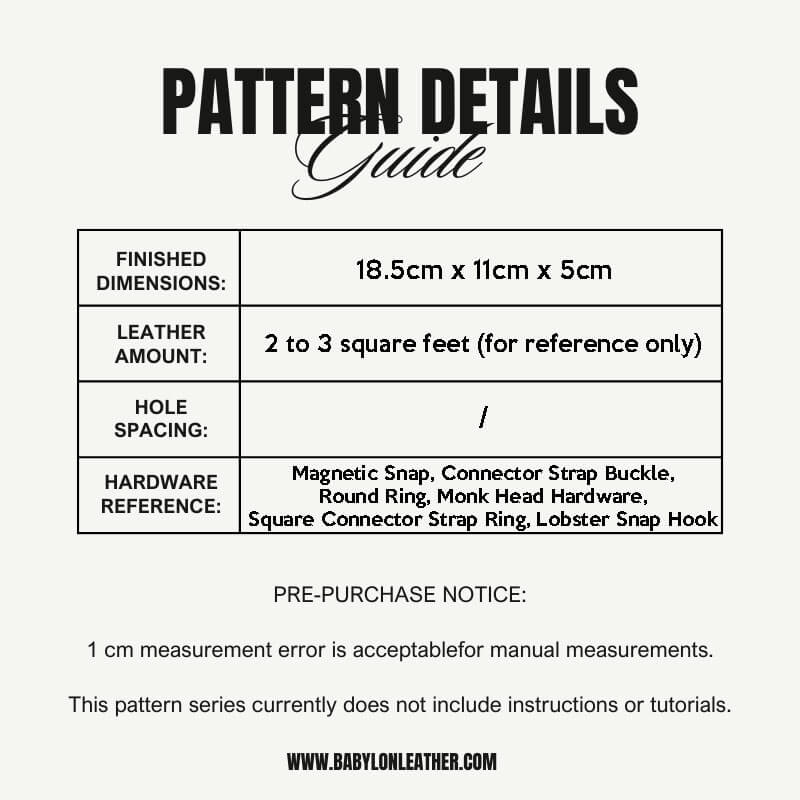 BABYLON™ Crossbody Bag Gift Making Pattern AAB - 214 - Babylon LeatherBabylon LeatherAAB - 214 - Kraft Board