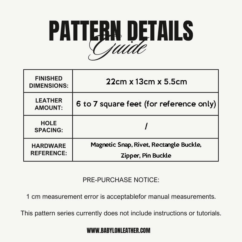 BABYLON™ Crossbody Purse Sewing Pattern AAB - 447 - Babylon LeatherBabylon LeatherAAB - 447 - Kraft Board