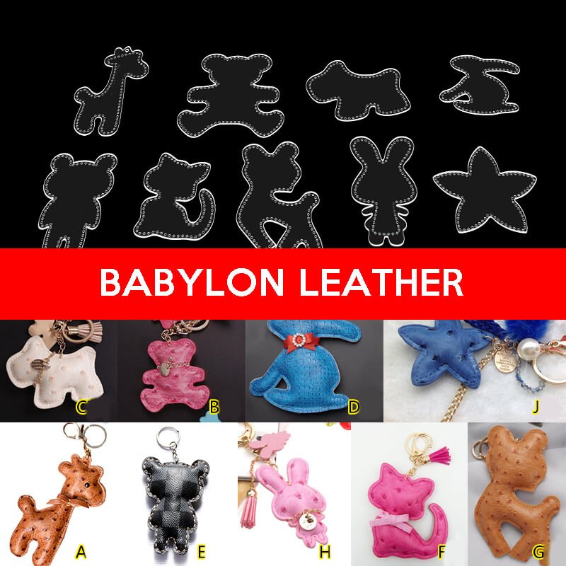 BABYLON™ Cute Animal Keychain Charm Pattern AAB - 465 - Babylon LeatherBabylon LeatherAAB-465-Kraft Board-A