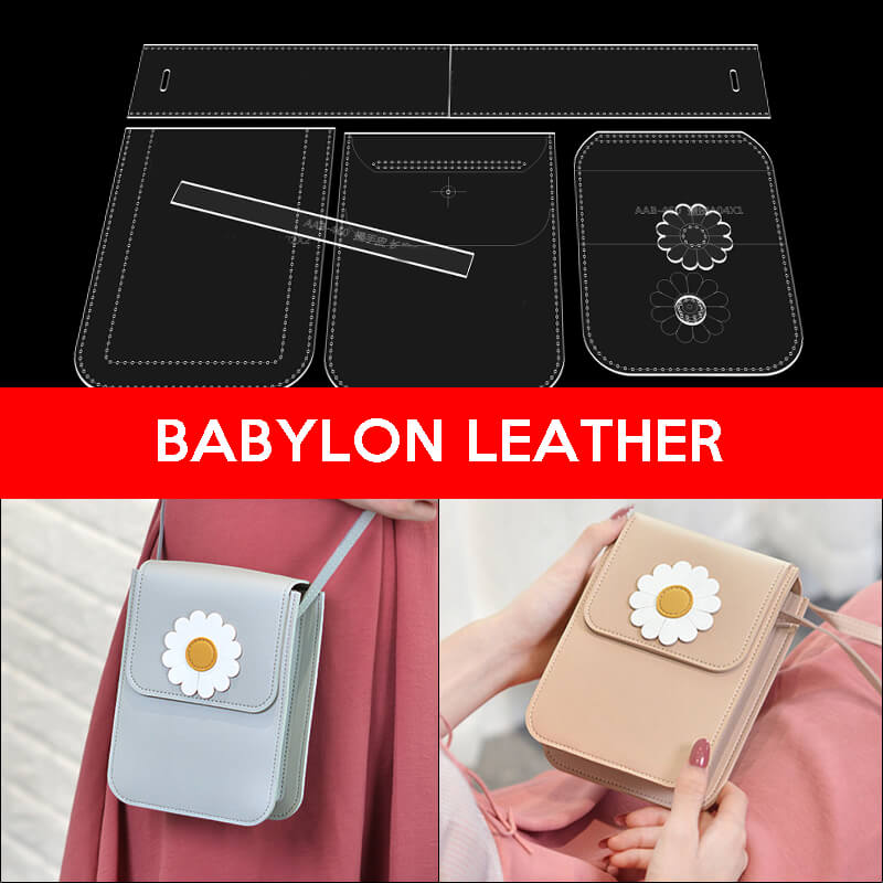 BABYLON™ Cute Phone Bag Leather Project Pattern AAB - 460 - Babylon LeatherBabylon LeatherAAB-460-Kraft Board