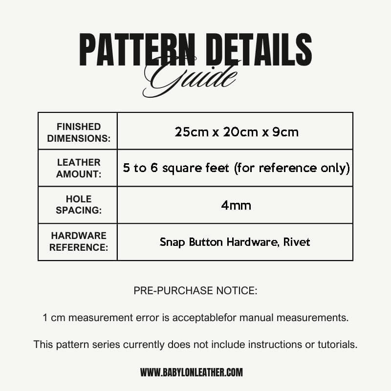 BABYLON™ DIY Leather HandBag Pattern AAB - 789 - Babylon LeatherBabylon LeatherAAB - 789 - Kraft Board