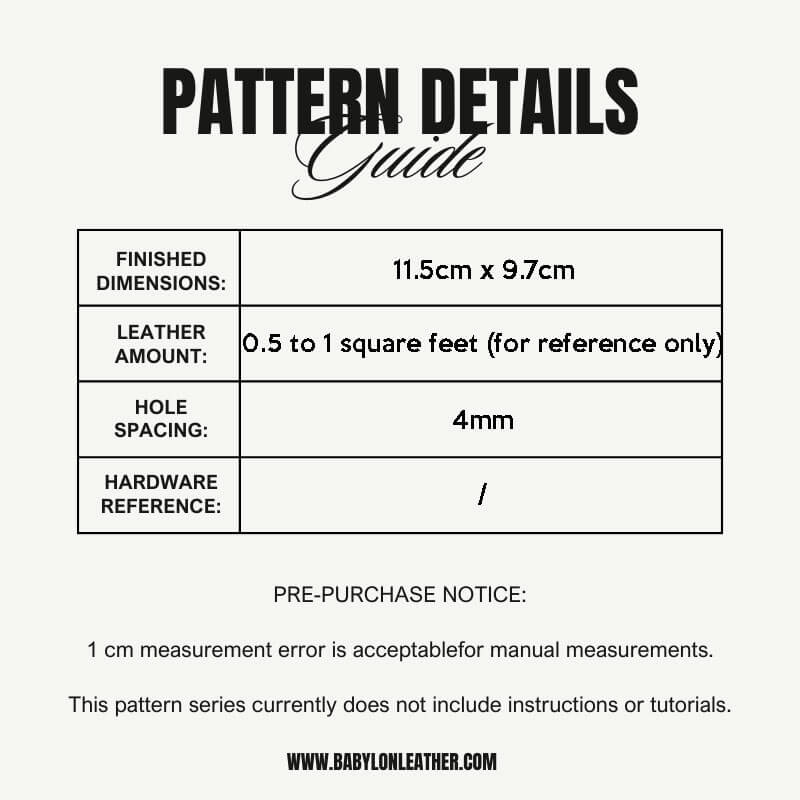 BABYLON™ Dumbo Bag Charm Pattern AAB - 822 - Babylon LeatherBabylon LeatherAAB - 822 - Kraft Board