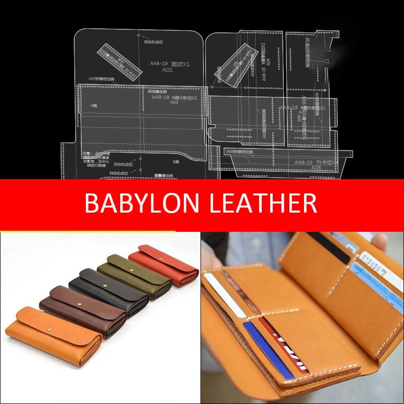 BABYLON™ Elegant Long Wallet Leather Craft Pattern AAB - 19 - Babylon LeatherBabylon LeatherAAB - 19 - Kraft Board