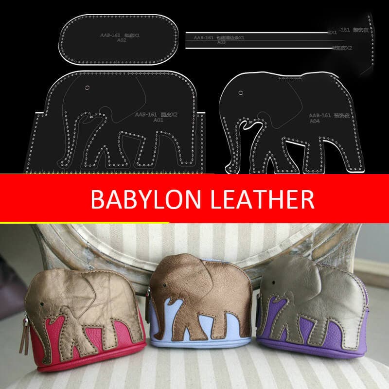 BABYLON™ Elephant Coin Purse Leather Craft Pattern AAB - 161 - Babylon LeatherBabylon LeatherAAB - 161 - Kraft Board