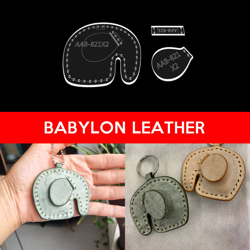 BABYLON™ Elephant Keychain Charm DIY Pattern AAB - 821 - Babylon LeatherBabylon LeatherAAB - 821 - Kraft Board