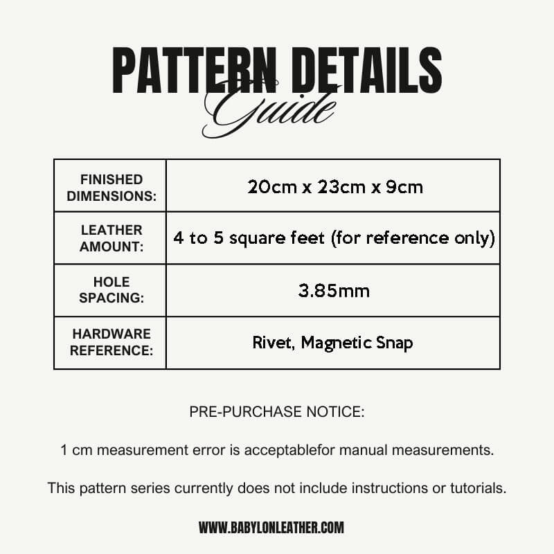 BABYLON™ Fashionable Handbag Pattern AAB - 633 - Babylon LeatherBabylon LeatherAAB - 633 - Kraft Board