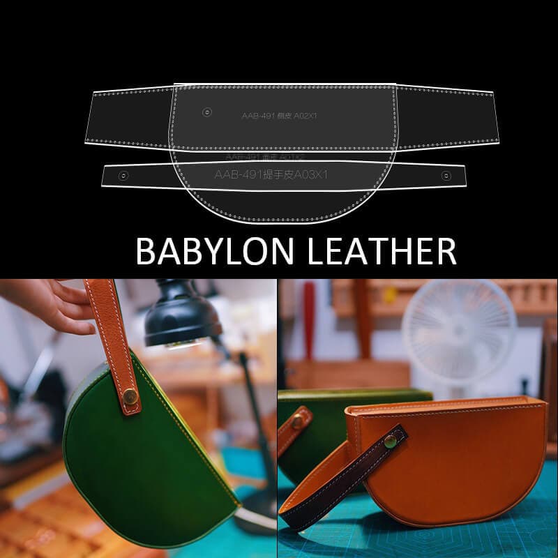 BABYLON™ Half - Moon Clutch Pattern AAB - 491 - Babylon LeatherBabylon LeatherAAB - 491 - Kraft Board