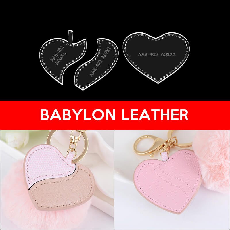 BABYLON™ Heart Leather Keychain Charm Pattern AAB - 402 - Babylon LeatherBabylon LeatherAAB-402-Kraft Board