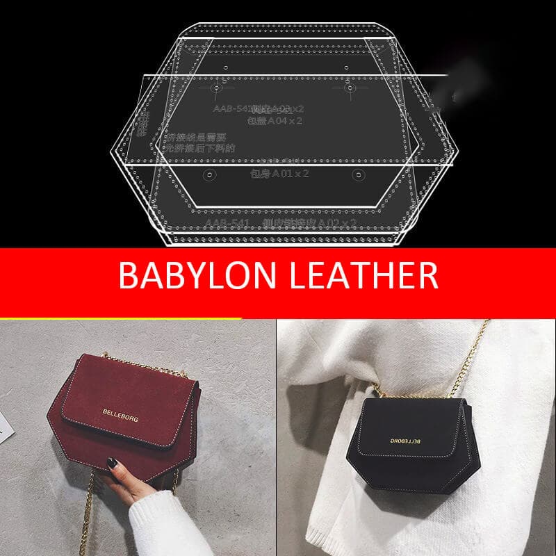 BABYLON™ Hexagon Crossbody Bag Pattern AAB - 541 - Babylon LeatherBabylon LeatherAAB - 541 - Kraft Board
