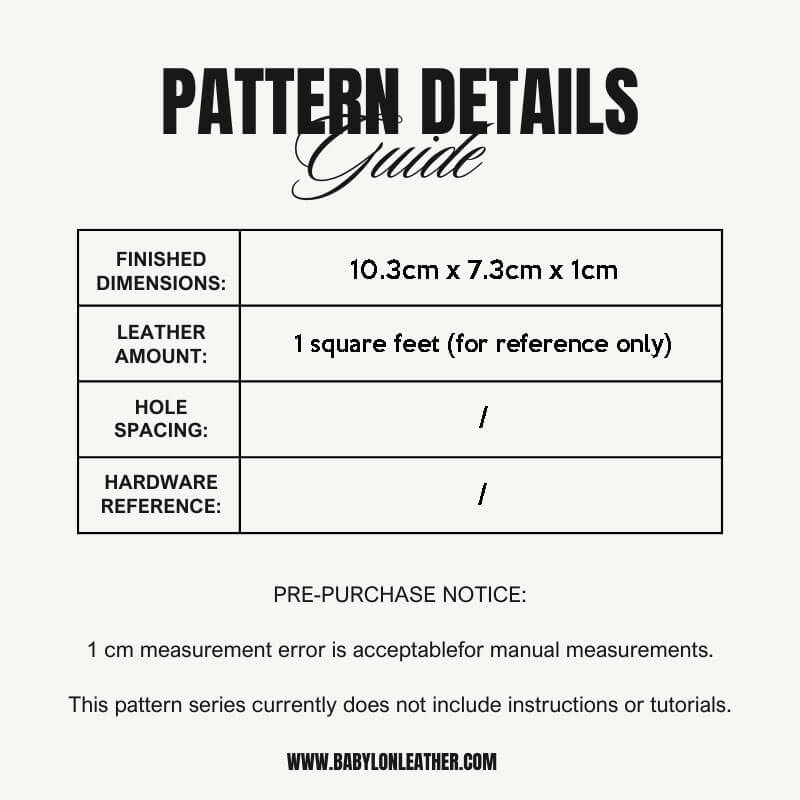 BABYLON™ Leather Cardholder DIY Gift Making Pattern AAB - 306 - Babylon LeatherBabylon LeatherAAB - 306 - Kraft Board