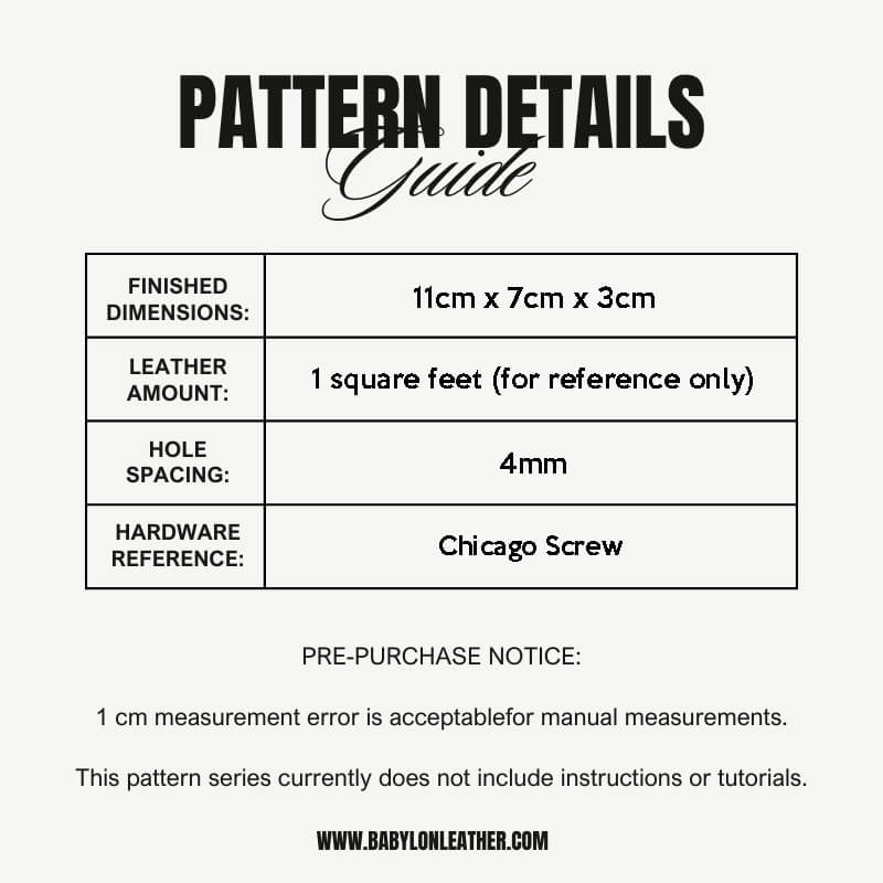 BABYLON™ Leather Coin Purse DIY Craft Pattern AAB - 808 - Babylon LeatherBabylon LeatherAAB - 808 - Kraft Board