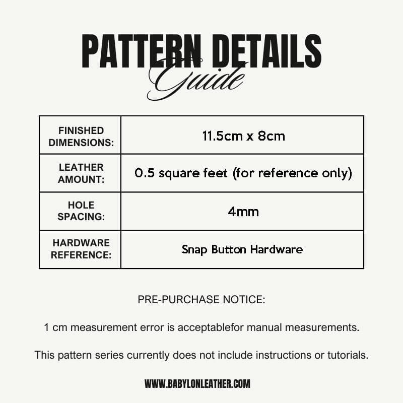 BABYLON™ Leather Coin Purse DIY Pattern AAB - 794 - Babylon LeatherBabylon LeatherAAB - 794 - Kraft Board