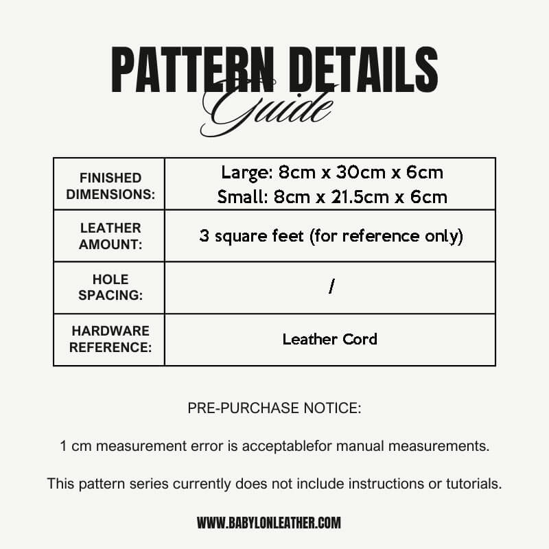 BABYLON™ Leather Cosmetic Tool Bag Making Pattern AAB - 393 - Babylon LeatherBabylon LeatherAAB-393-Kraft Board-Small